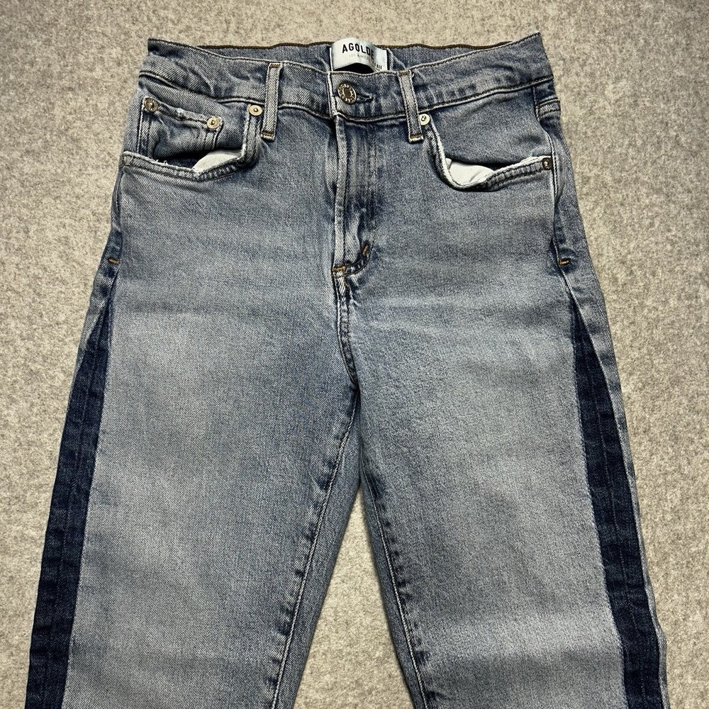 Agolde Toni Jeans Womens 25‎ Blue Denim Side Stripe Slim Leg Casual Stretch
